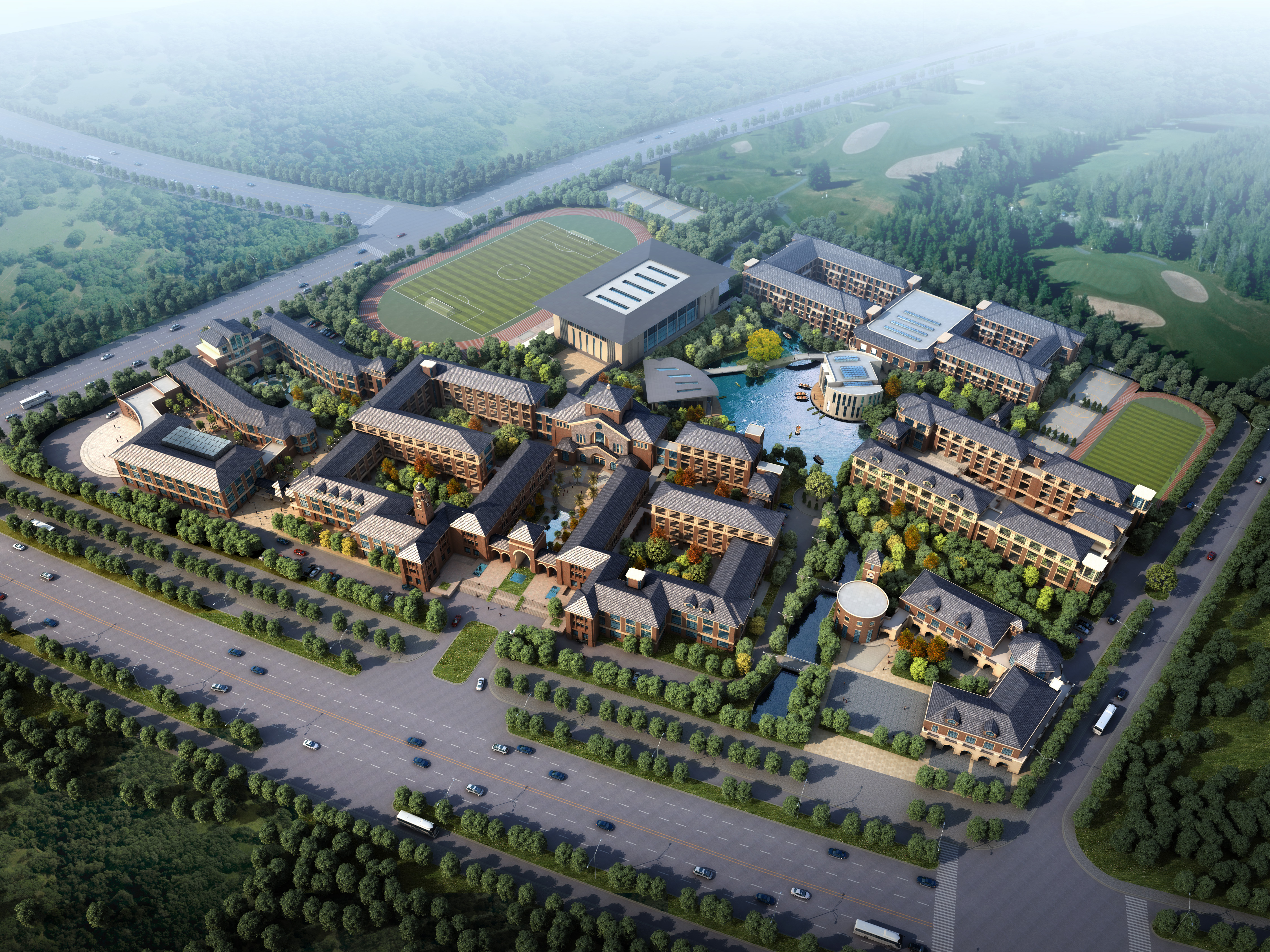 徐州国际学校公建学校 欧式 CCI（含文本效果图 CAD SU）