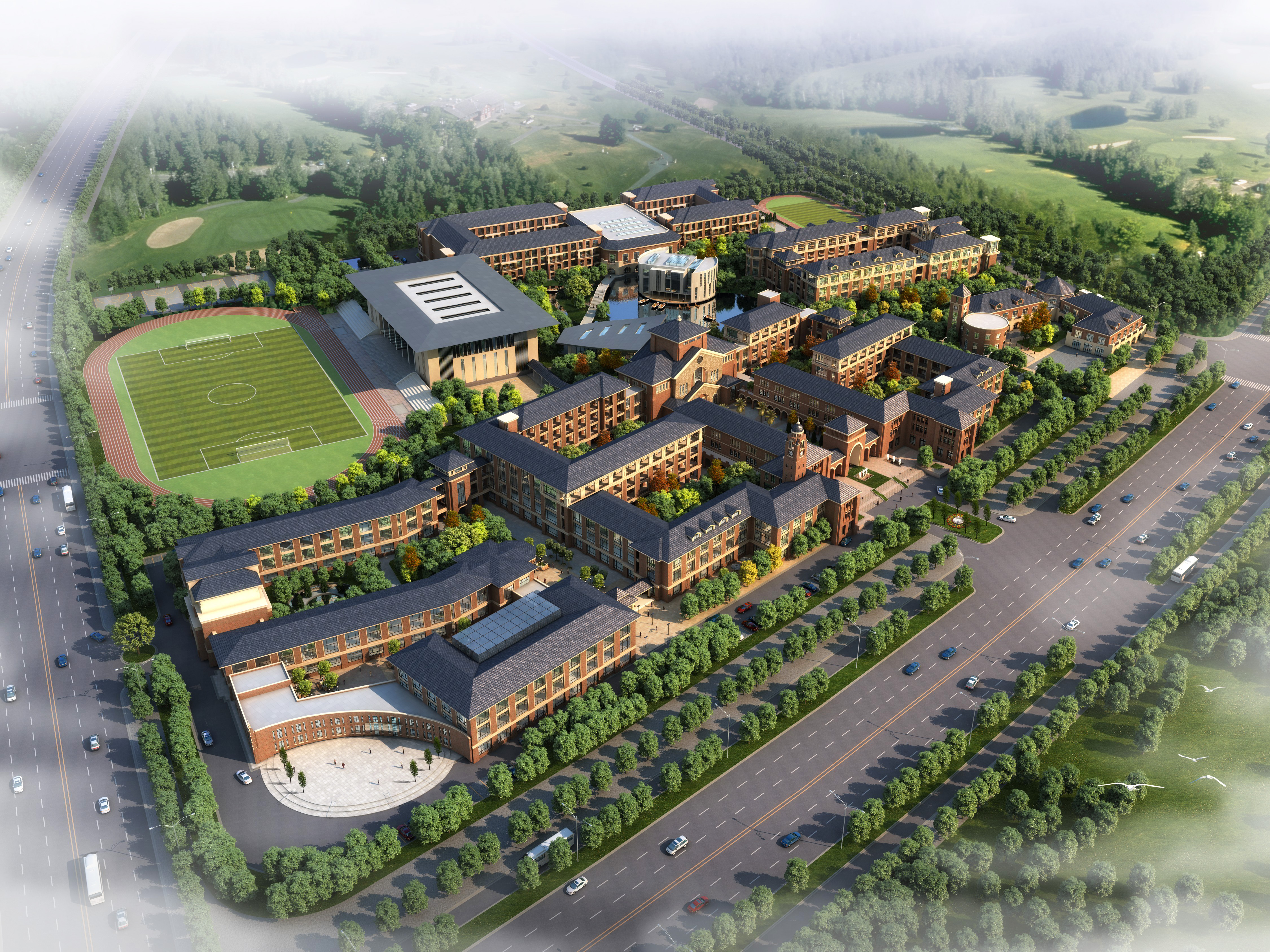 徐州国际学校公建学校 欧式 CCI（含文本效果图 CAD SU）