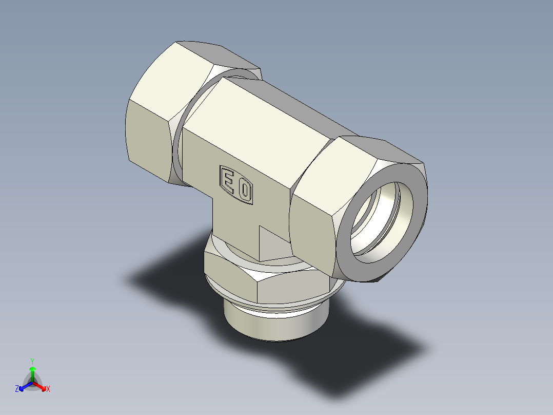 卡套式工业通用硬管接头EO_Adjustable_locknut_branch_tee_TEE28LRCF