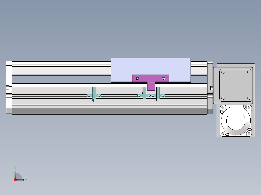 MTB同步带半封闭MTB17M-RD-400W左视图