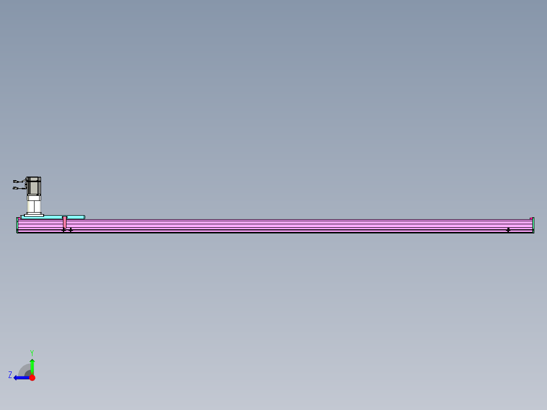 东锦齿条传动DH210G-L167-S2650-BU-减速机+P750W右视图