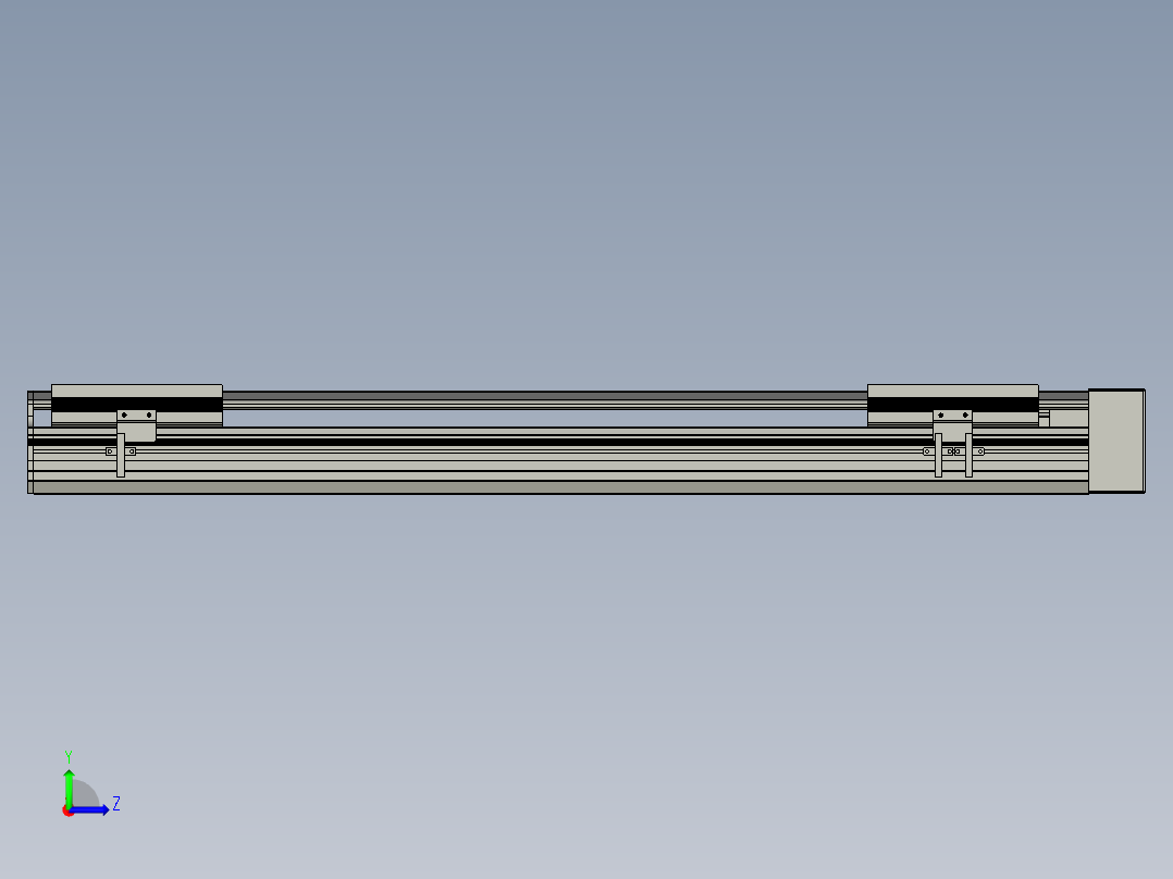 直线模组LHA170-S700-L设计图纸左视图