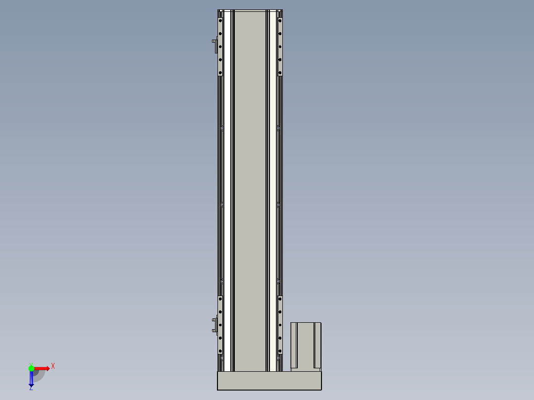 直线模组LHA170-S700-L设计图纸俯视图