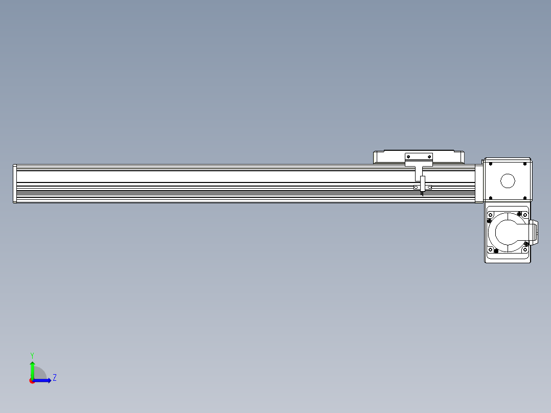 同步带全封闭直线模组TPA-HCB-105D-90-L450-RP-Y-P20-N3左视图