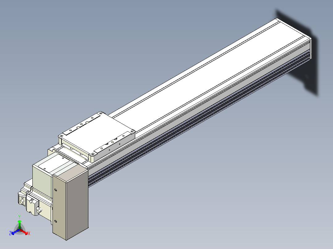 同步带全封闭直线模组TPA-HCB-105D-90-L450-RP-Y-P20-N3正等轴测图