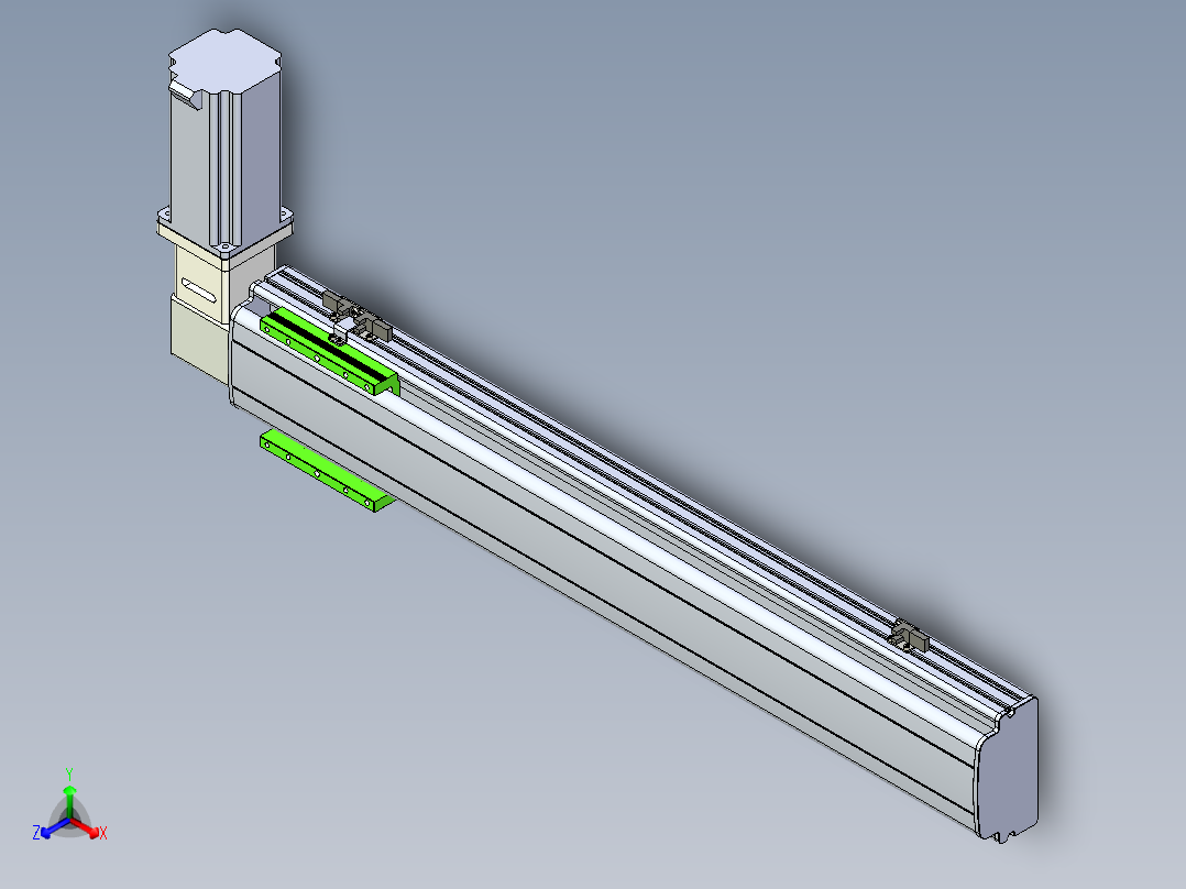 同步带滑台-半封闭B13-L90-S650-R-Z86-D3正等轴测图