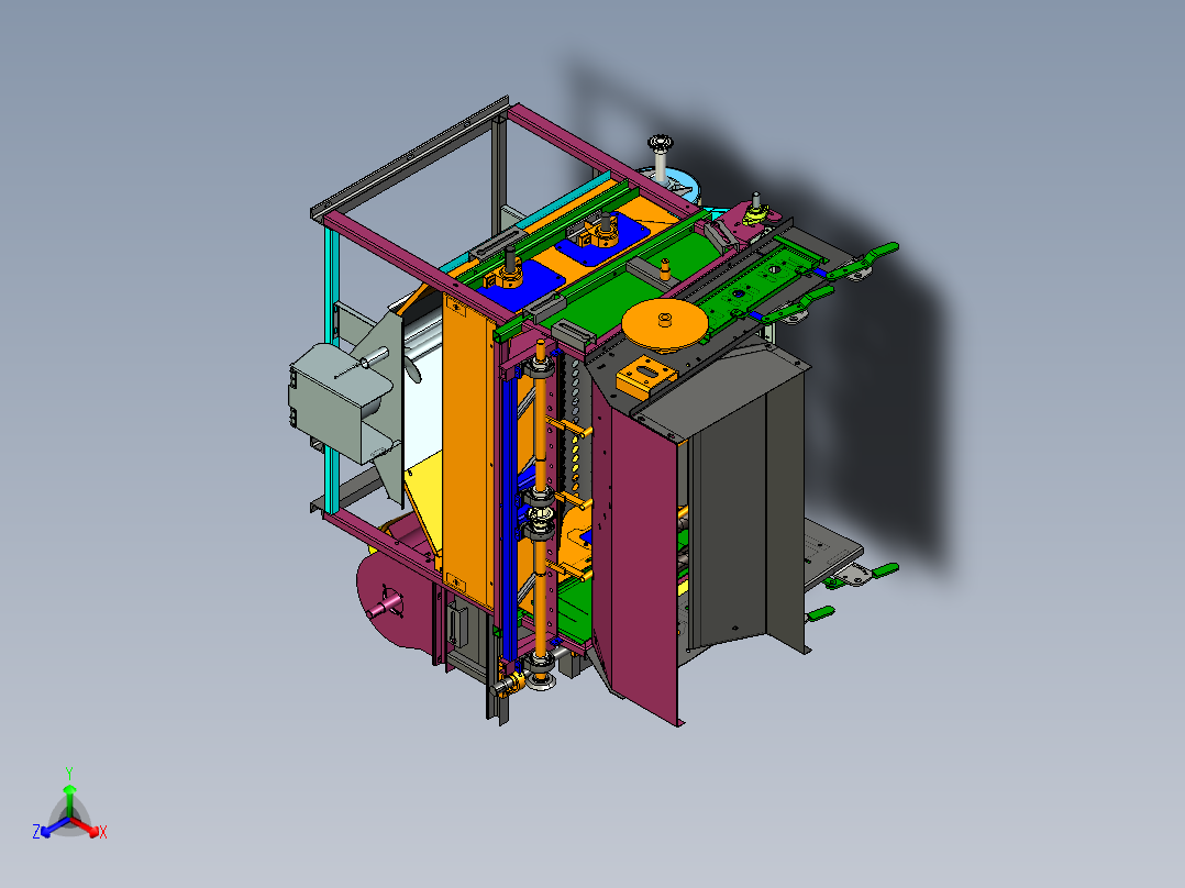 玉米双收专用脱皮机x_t正等轴测图