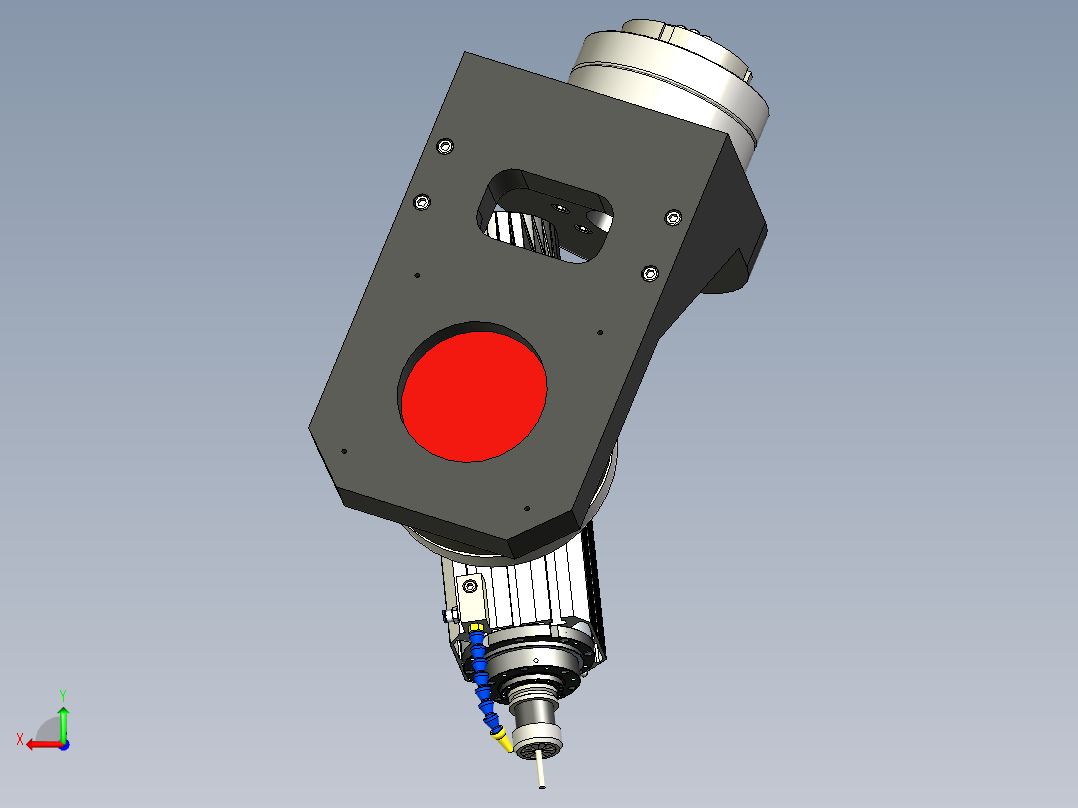 龙门机床旋转轴Gimbal Rotary模型3D图纸 INVENTOR设计后视图