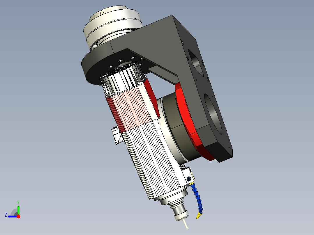 龙门机床旋转轴Gimbal Rotary模型3D图纸 INVENTOR设计右视图