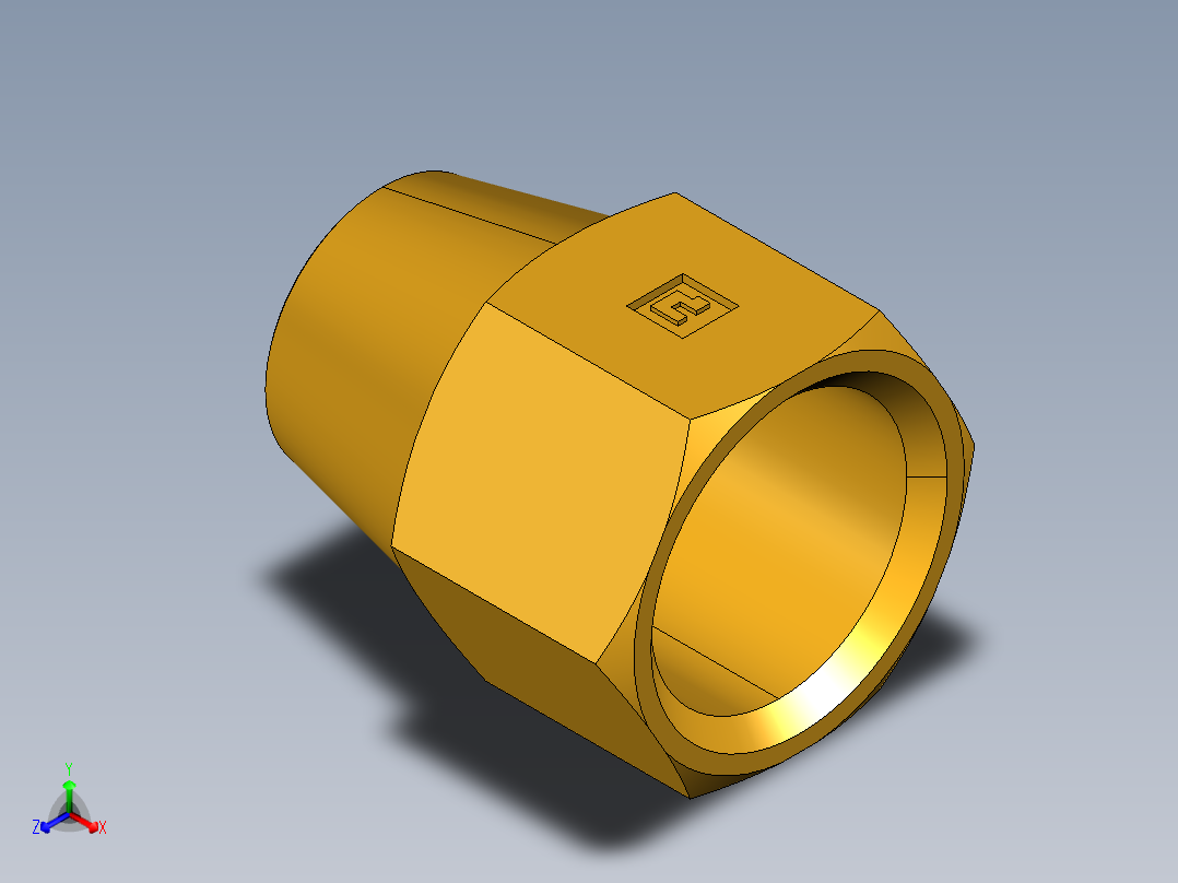 扩口式工业通用硬管接头Short Nut 41FS-8正等轴测图