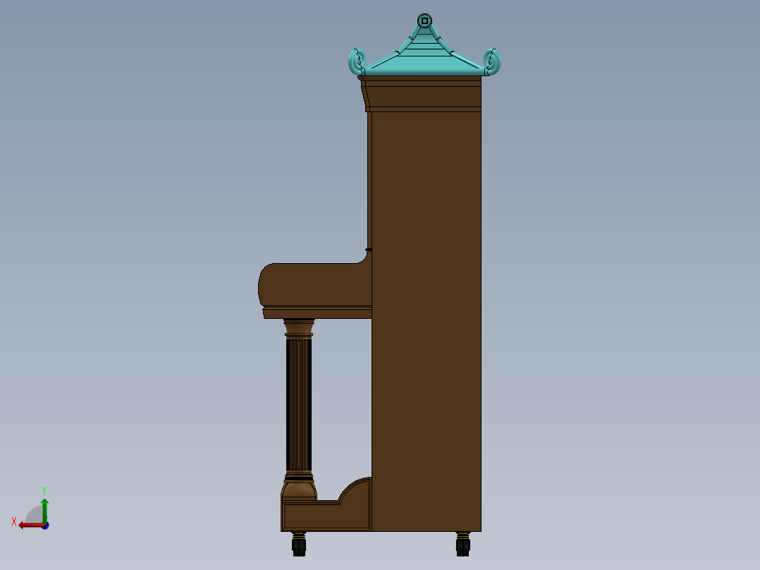 立式钢琴后视图