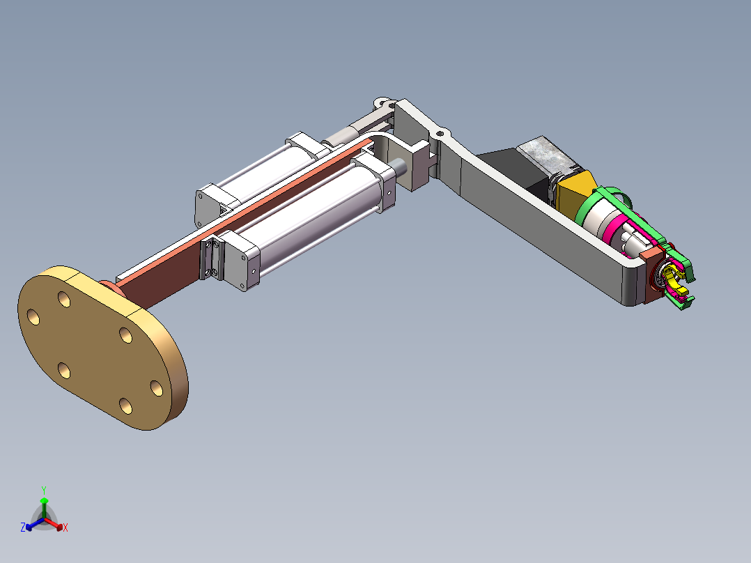 葡萄采摘机器人-机械手三维SW模型正等轴测图