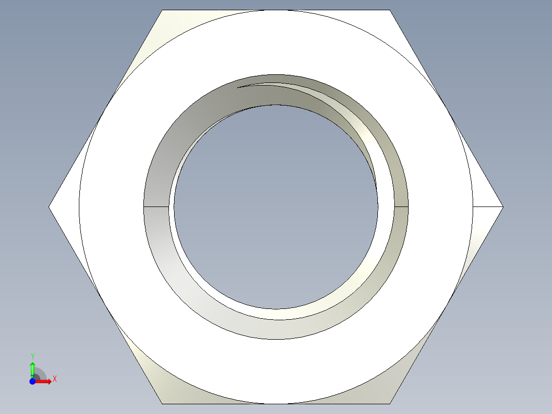 DIN 934 螺母-M7 Nut.STEP前视图