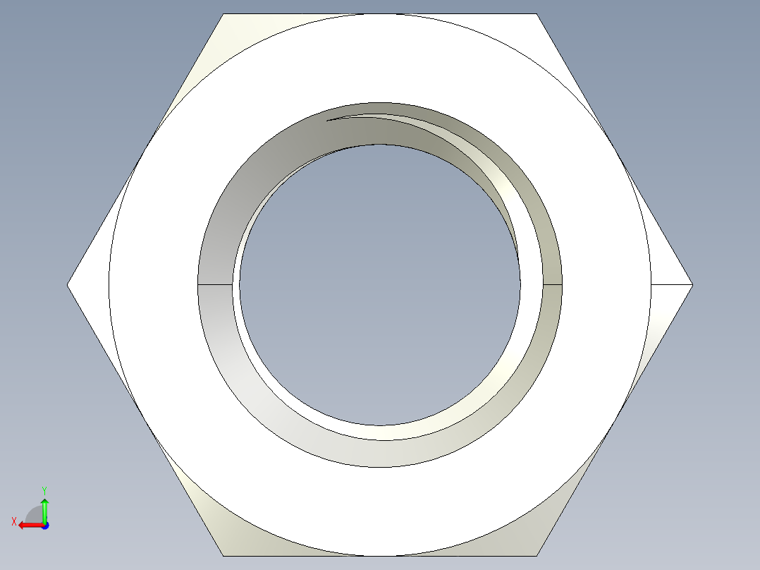 DIN 934 螺母-M7 Nut.STEP后视图