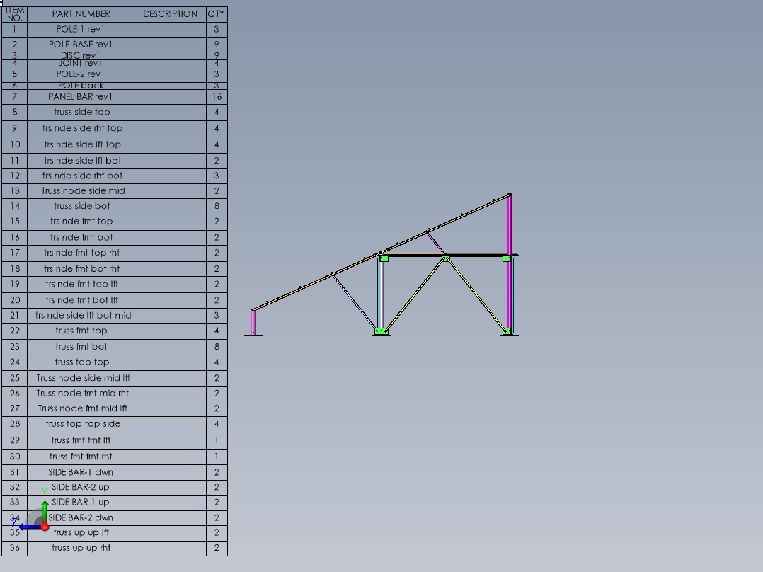 太阳能电池板安装结构右视图