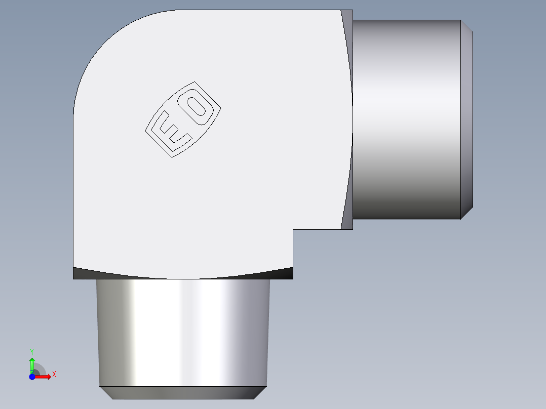卡套式工业通用硬管接头EO_Male_stud_elbow_WE12SRCFX前视图