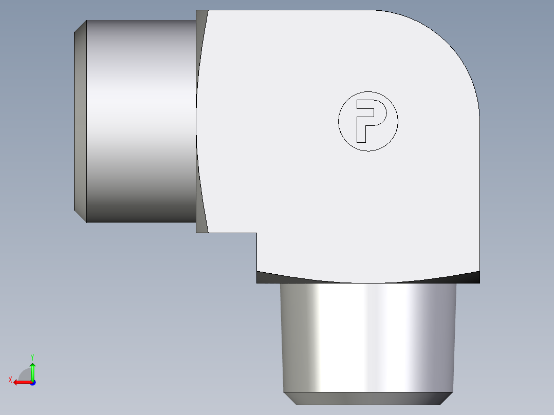 卡套式工业通用硬管接头EO_Male_stud_elbow_WE12SRCFX后视图
