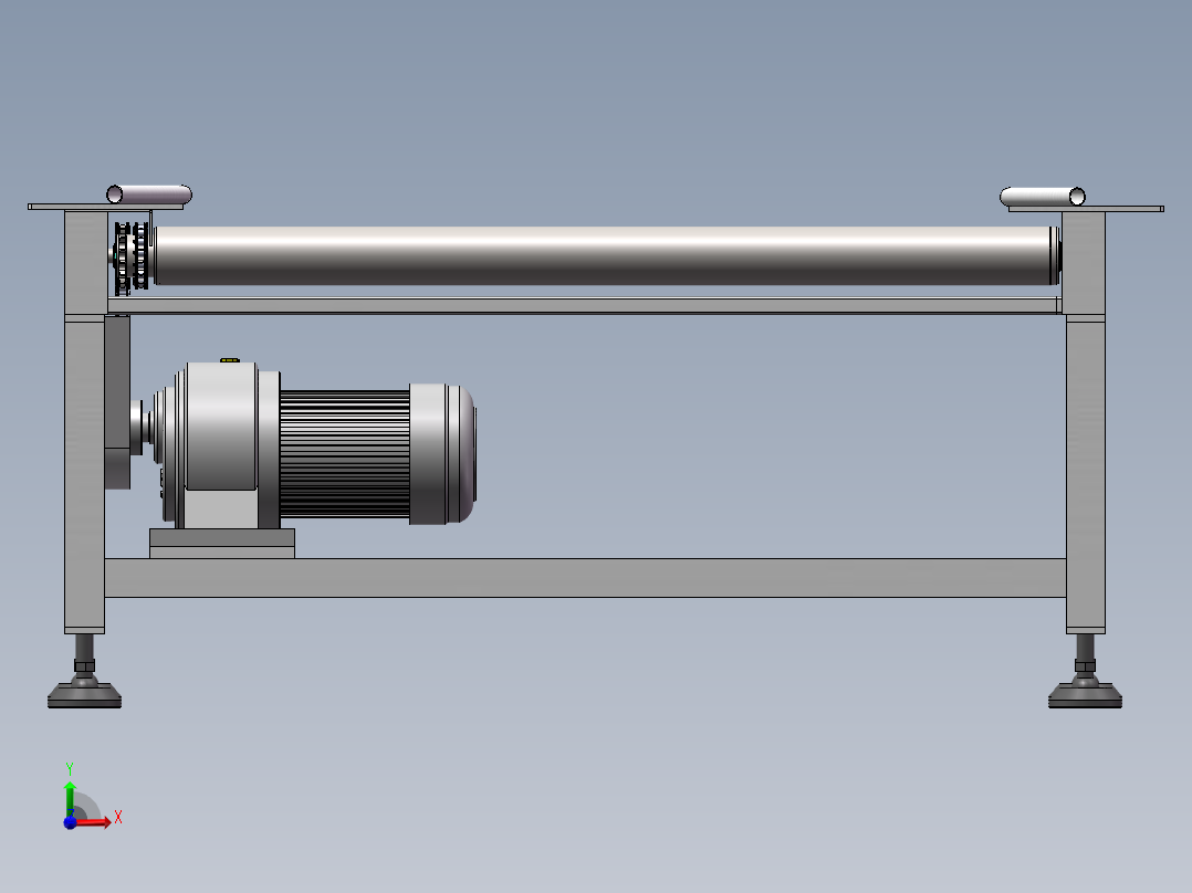 W1300X L2000X H700动力辊道输送机sw20可编辑前视图