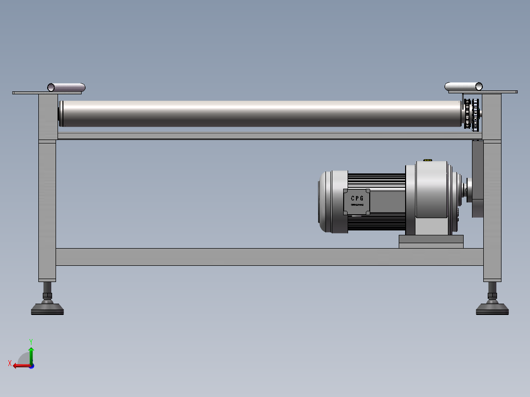 W1300X L2000X H700动力辊道输送机sw20可编辑后视图