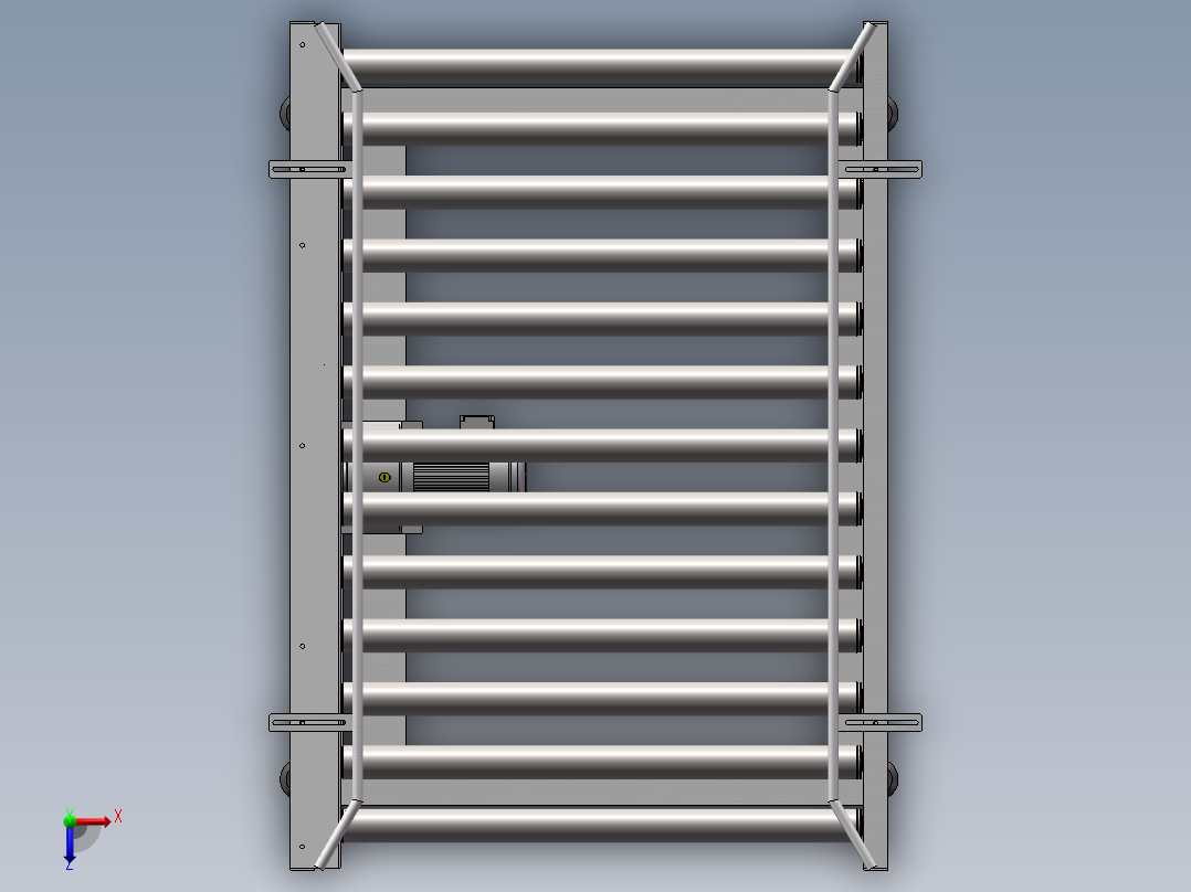 W1300X L2000X H700动力辊道输送机sw20可编辑俯视图