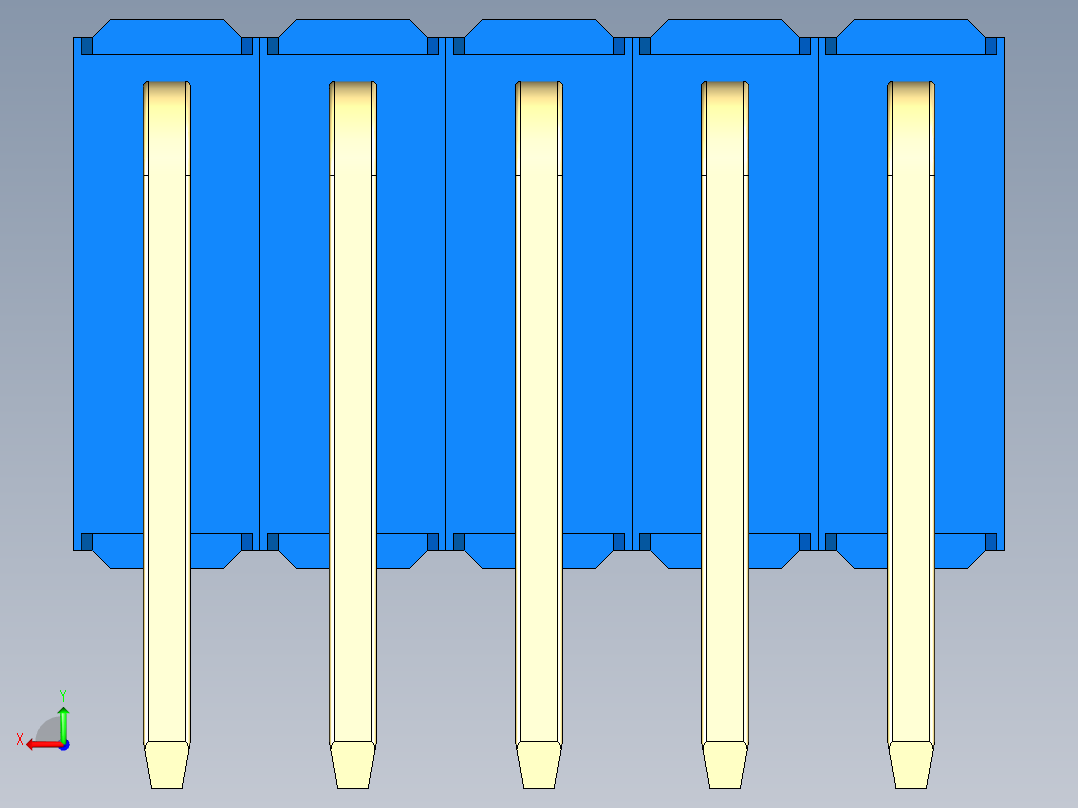 彩色公排针 100mil 2.54mm 系列-DS1022_blue_3x05p_100mil_TypeD_rev1.0后视图