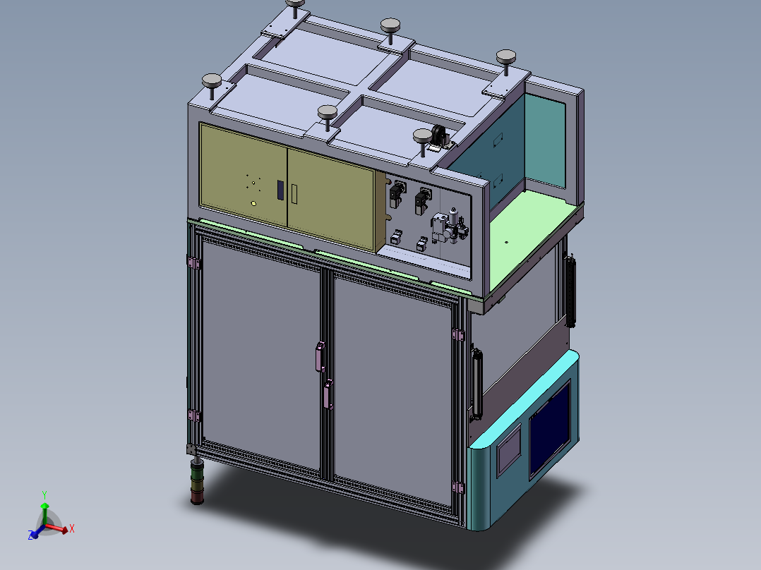手机贴标机 自动化设备3D图纸非标自动化