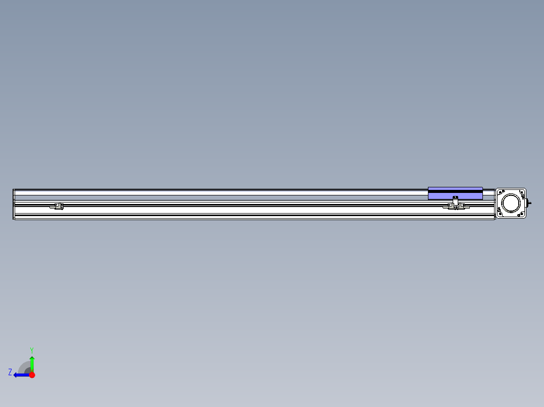 同步带滑台-半封闭B17-L100-S1150-R-P75-D3-N3右视图