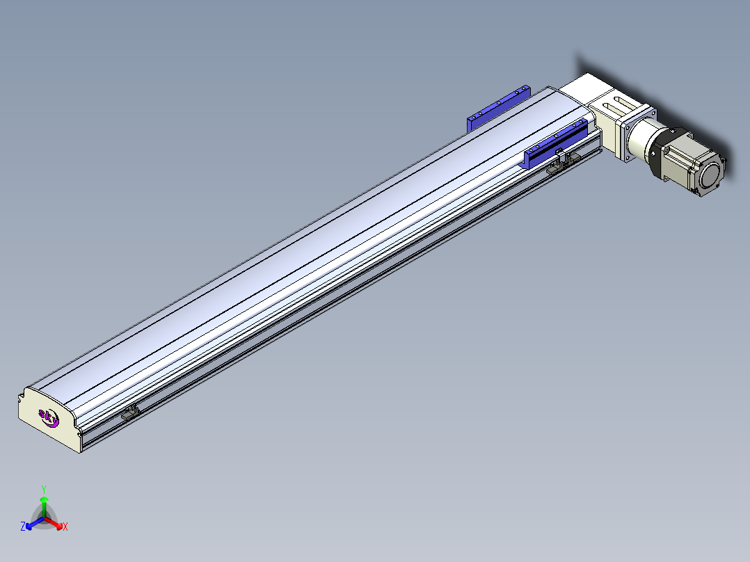 同步带滑台-半封闭B17-L100-S1150-R-P75-D3-N3正等轴测图