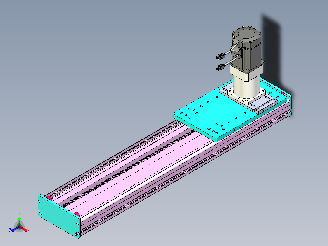 东锦齿条传动DH175G-L167-S550-BU-减速机+750W正等轴测图