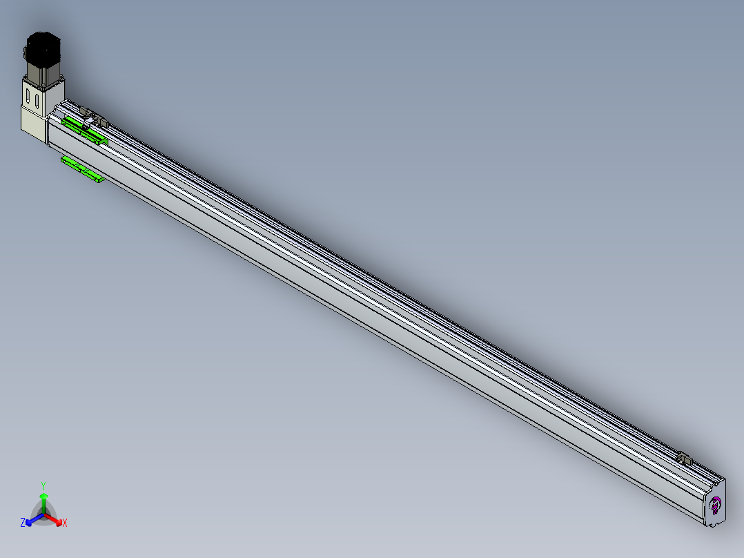 同步带滑台-半封闭B10-L90-S1700-R-P40-D3正等轴测图
