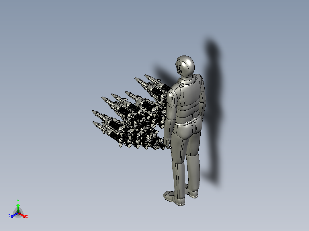 火箭炮机器人正等轴测图