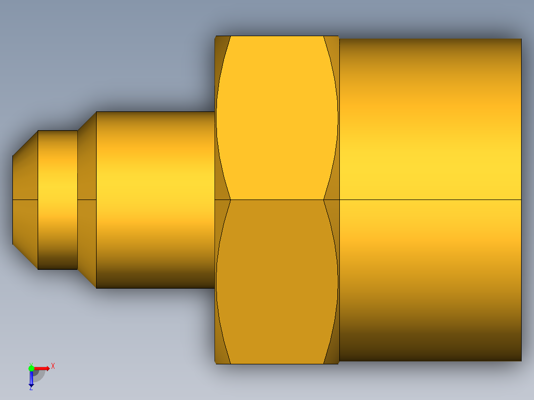 扩口式工业通用硬管接头Female Connector 46F-4-6俯视图