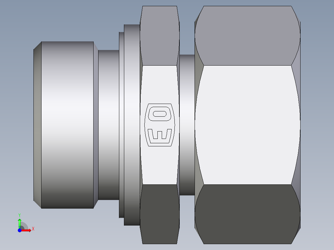 卡套式工业通用硬管接头EO_Standpipe_connector_EVGE28LREDCF前视图