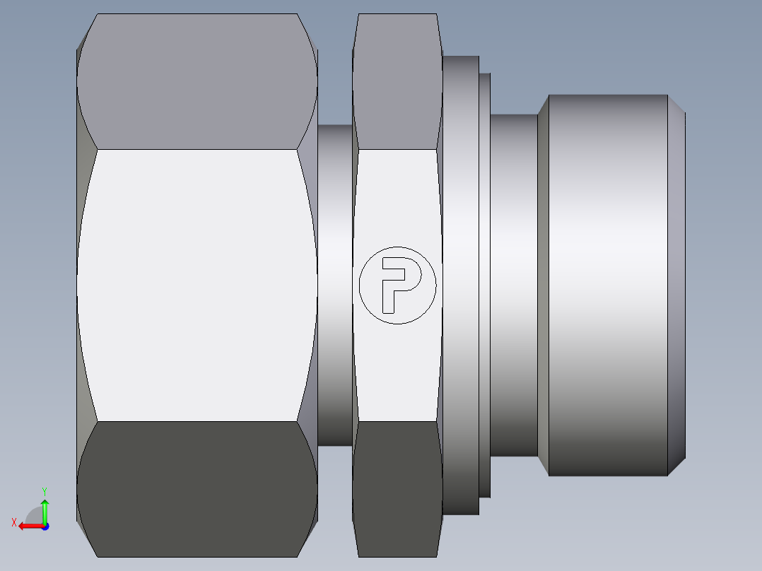 卡套式工业通用硬管接头EO_Standpipe_connector_EVGE28LREDCF后视图