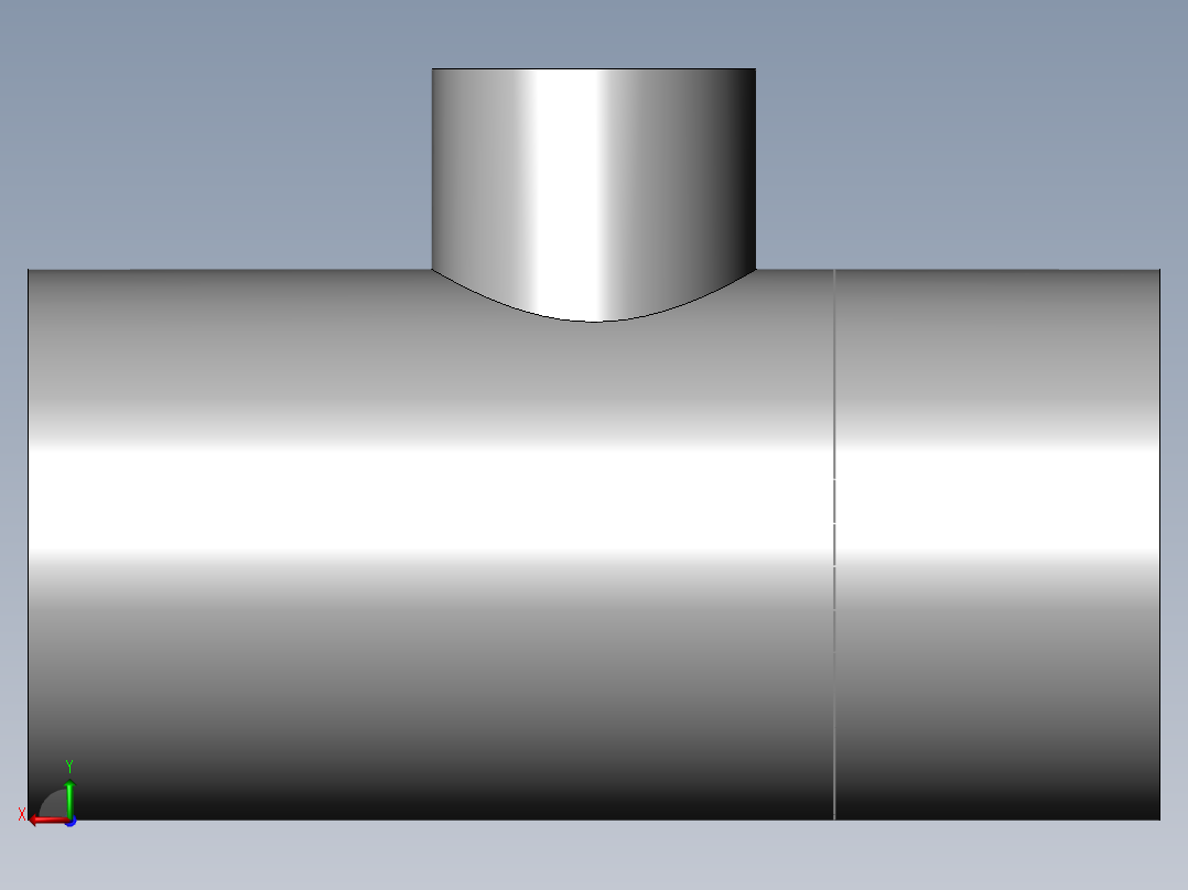 PVC管件-1.5 X 0.75 r-tee左视图