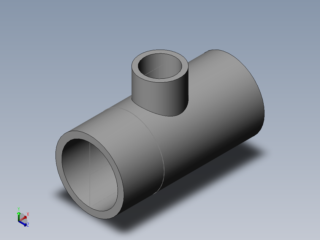 PVC管件-1.5 X 0.75 r-tee正等轴测图