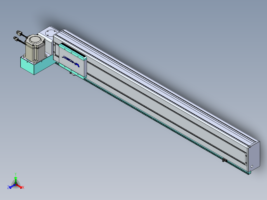 威洛博VBC同步带传动一无尘环境VBC14-L45-S950-BLU-ZP75-C3正等轴测图