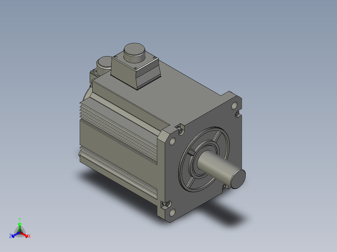5000W MHME伺服马达正等轴测图