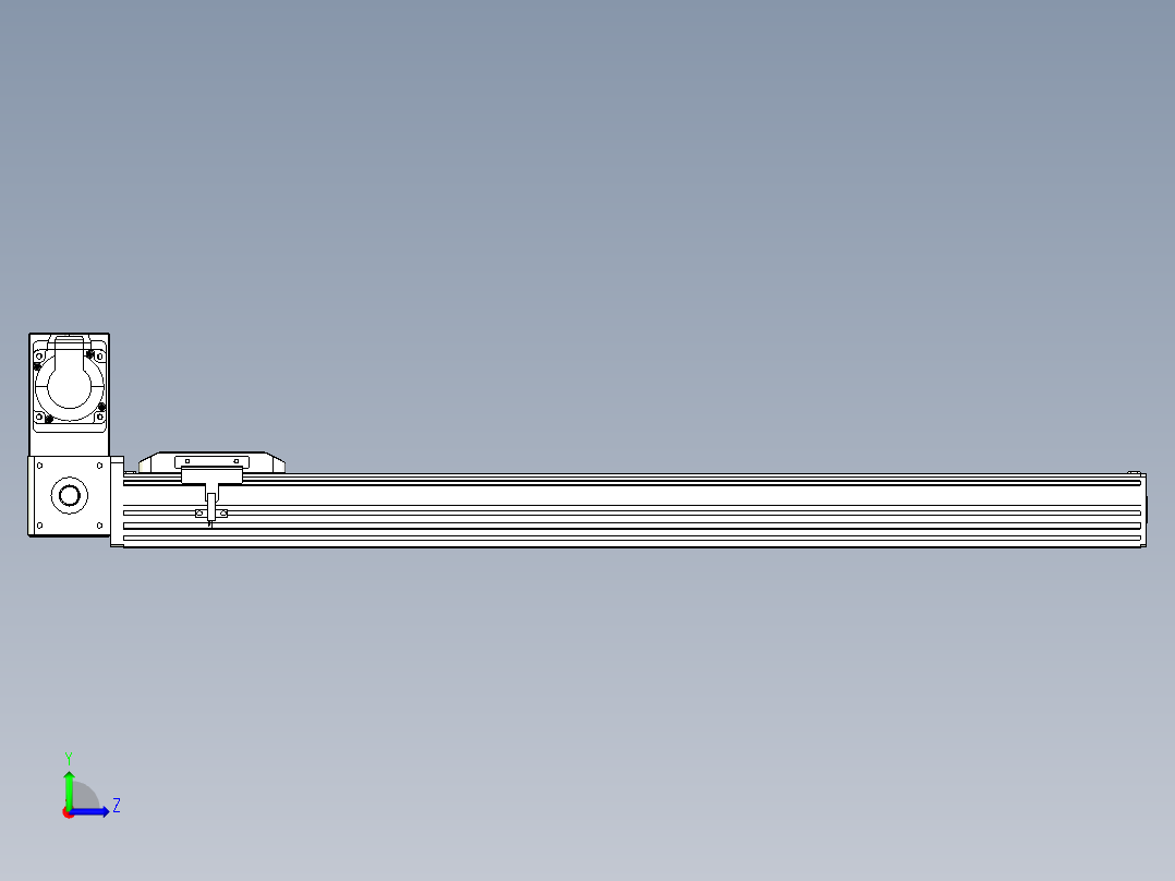 同步带全封闭直线模组TPA-HCB-85D-90-L650-LU-Y-P20-N3左视图