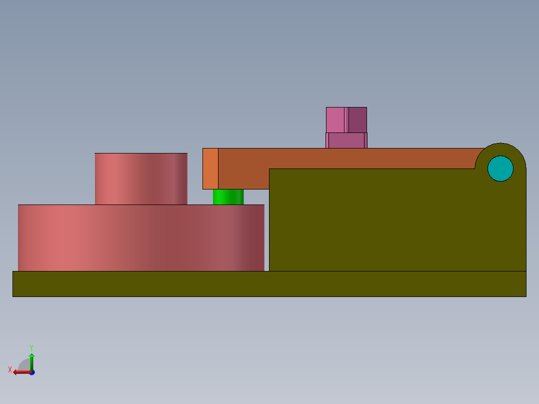 螺杆锁紧机构后视图