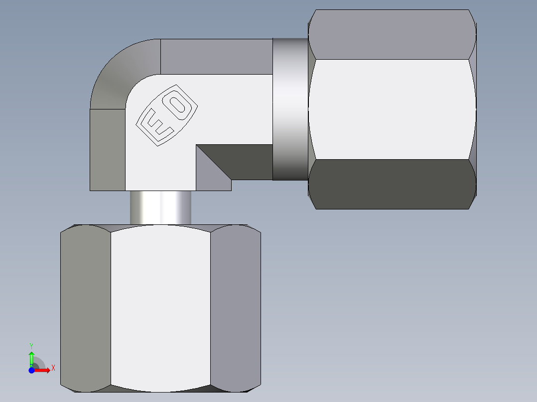 卡套式工业通用硬管接头EO_Standpipe_elbow_EVW06S71前视图