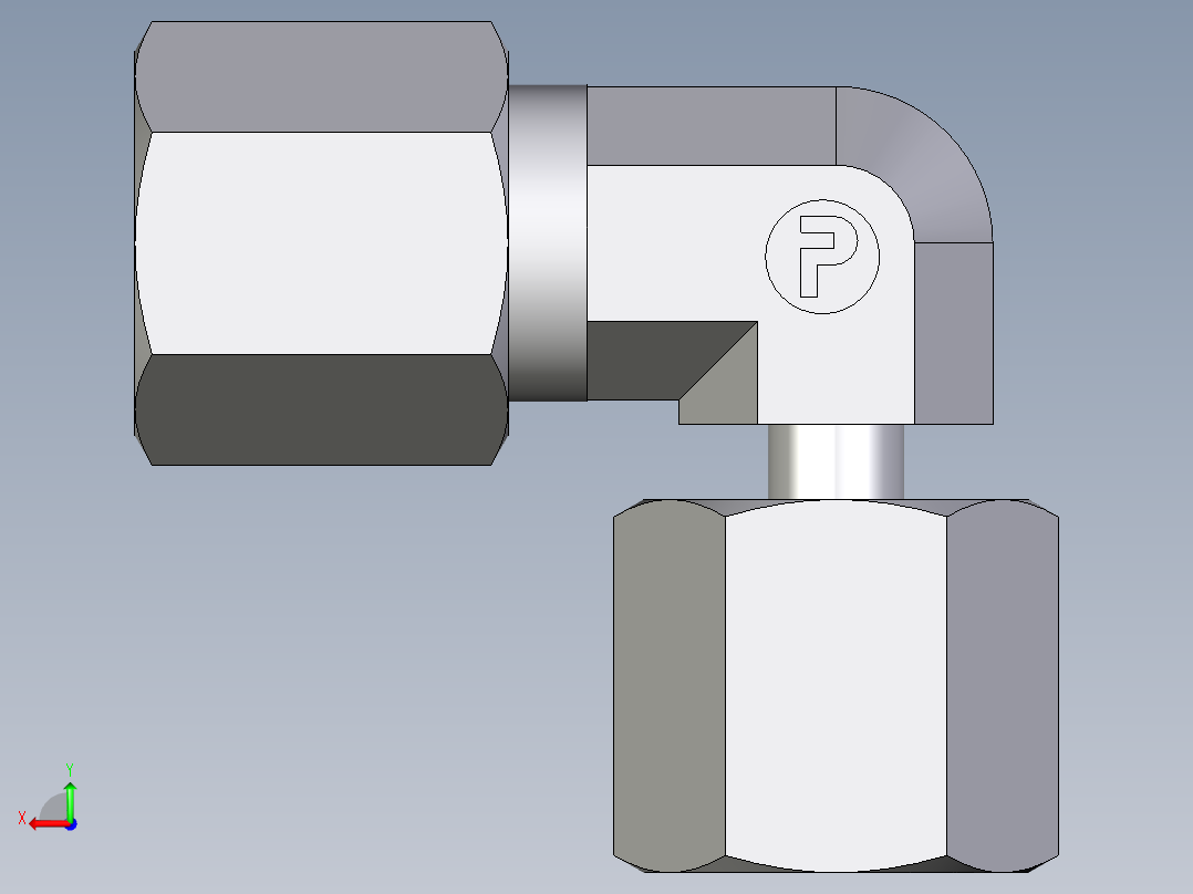 卡套式工业通用硬管接头EO_Standpipe_elbow_EVW06S71后视图