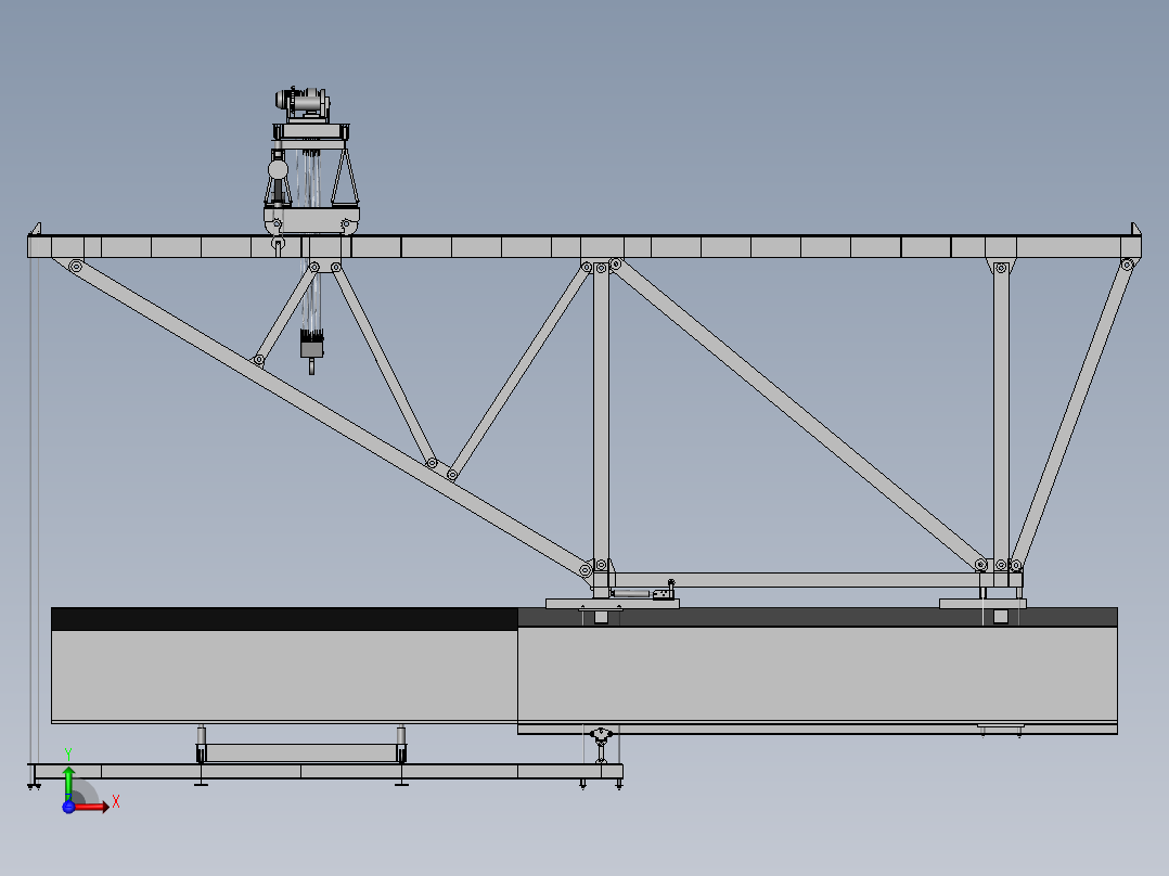 架桥机三维模型图纸前视图