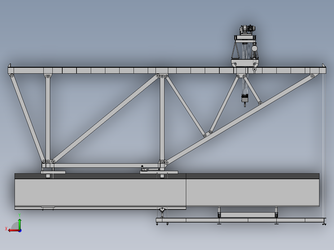 架桥机三维模型图纸后视图