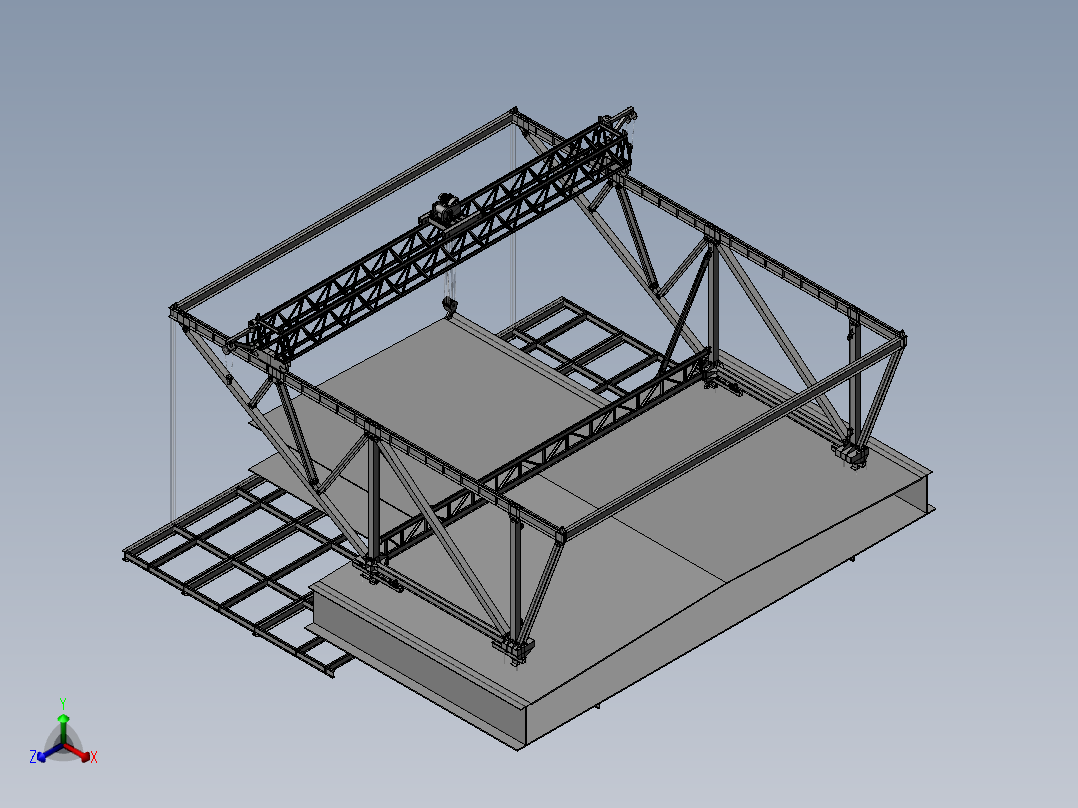 架桥机三维模型图纸正等轴测图