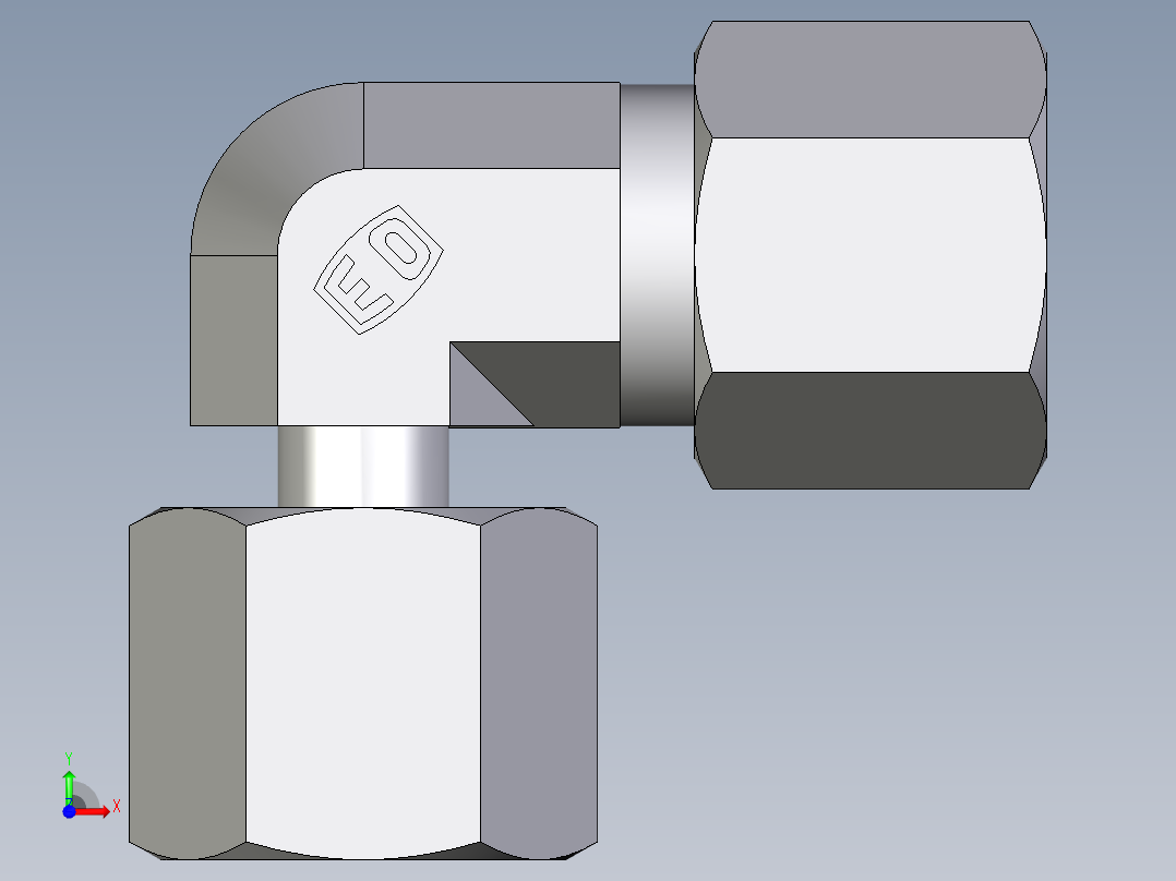 卡套式工业通用硬管接头EO_Standpipe_elbow_EVW08S71前视图