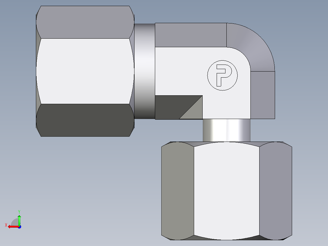 卡套式工业通用硬管接头EO_Standpipe_elbow_EVW08S71后视图