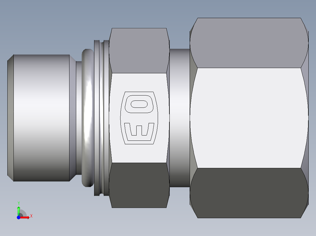 卡套式工业通用硬管接头EO_Male_Stud_connector_GEO16ZSMCF前视图
