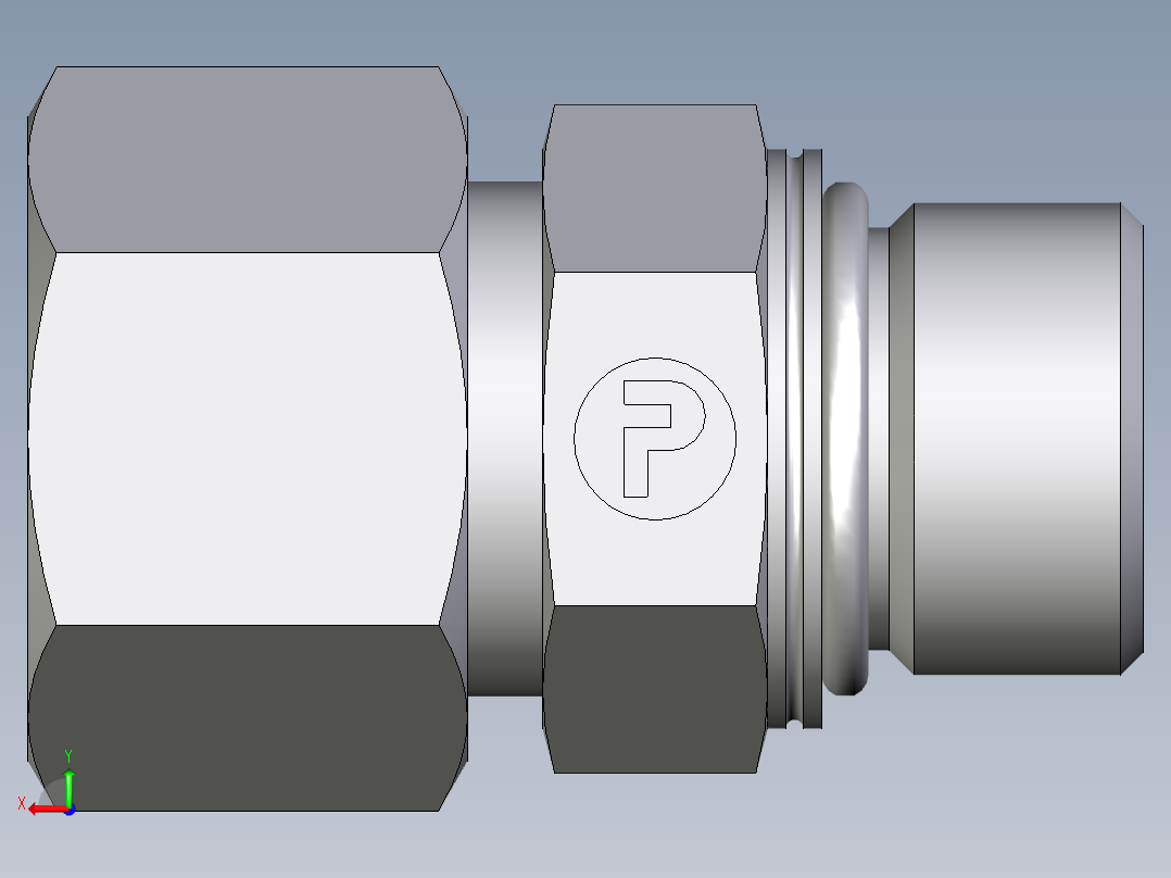 卡套式工业通用硬管接头EO_Male_Stud_connector_GEO16ZSMCF后视图