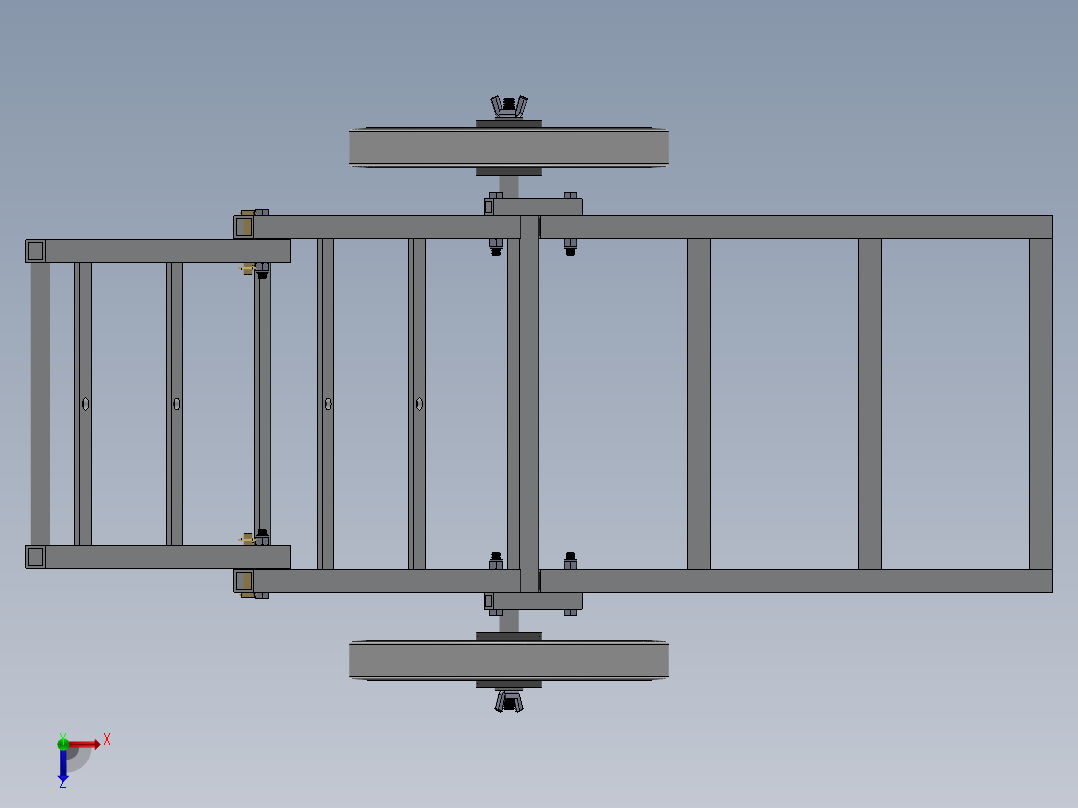 solidworks 人工装卸车设计俯视图